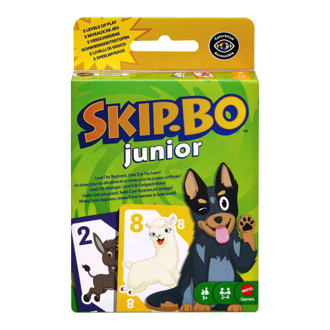 Skip Bo Junior Kartenspiel Mit 2 Spielniveaus Bei Der Zahlenzuordnung, Für 2 Bis 4 Spieler Ab 5 Jahren - Image 1 of 