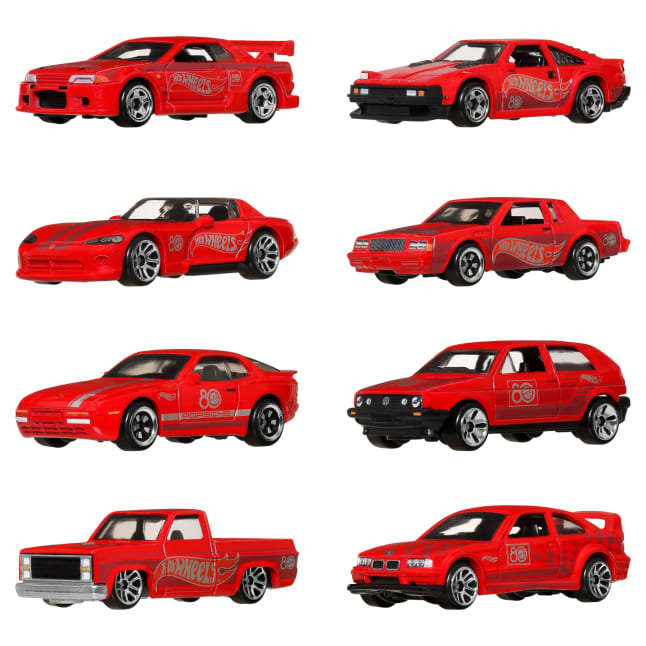 Pack De 8 Vehículos De La Silver Series De Hot Wheels Con Motivo Del 80.Aniversario De Mattel, Conjunto De 8 Coches Y Camiones De Juguete A Escala 1:64 - Imagen 1 de 5