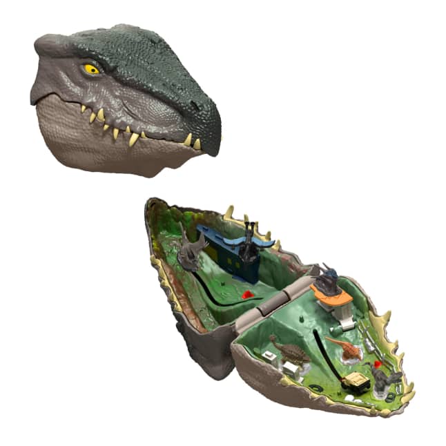 Jurassic World: Die Wiedergeburt, Kleines Abenteuer-Spielset in Form Eines Distortus-Rex-Kopfes, Interaktive Funktionen Und Figuren - Bild 1 von 5