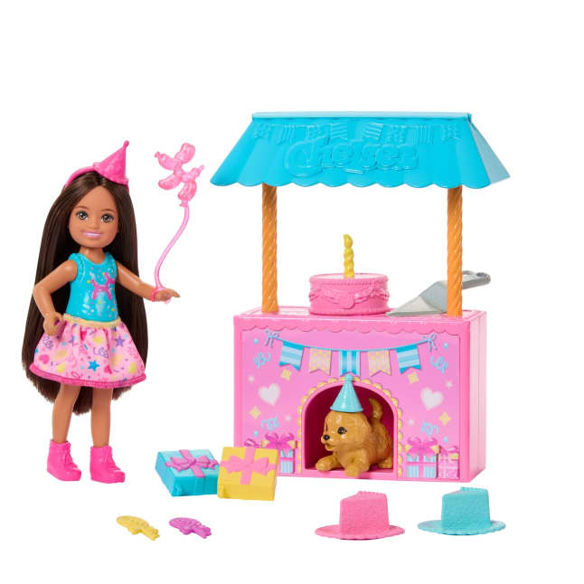 Barbie Familie Und Freunde Club Chelsea Überraschungs-Geburtstagsparty-Spielset Mit Kleiner Puppe Und Mehr Als 10 Zubehörteilen - Imagen 1 de 6