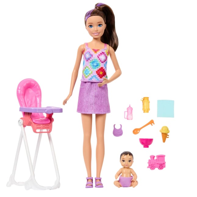 Barbie Skipper Babysitters Inc. Spielset Mit Skipper-Puppe, Kleinkind-Puppe, Hochstuhl Und 8 Zubehörteilen - Bild 1 von 4