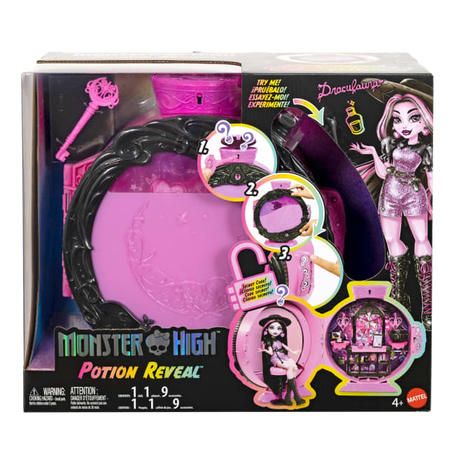 Monster High Potion Reveal Pokój eliksirów Otwierany zestaw i lalka Draculaura + akcesoria Zabawka dla dzieci 4+ - Bild 1 von 