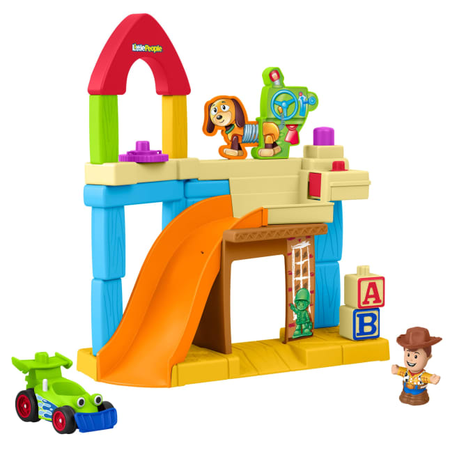 Fisher-Price Little People Disney & Pixar Toy Story Andy's Room Toddler Playset, Woody & RC Vehicle - Imagen 1 de 6