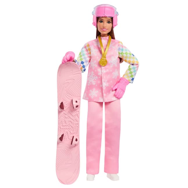 Barbie Beroepen Snowboarder Pop in Een Roze Jas Met Meer Dan 10 Accessoires, Waaronder Een Snowboard Dat Van Kleur Verandert - Image 1 of 6
