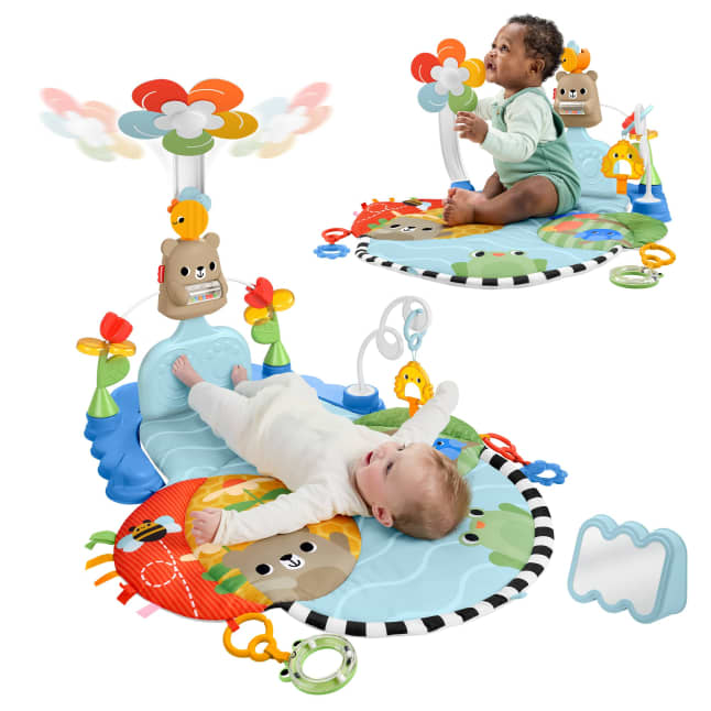 Yenidoğanlar Için Gelişime Yardımcı Fisher-Price 3'Ü 1 Arada Duyusal Gelişim Jimnastik Merkezi, Bebek Oyun Minderi Ve Oyuncaklar - Imagen 1 de 6
