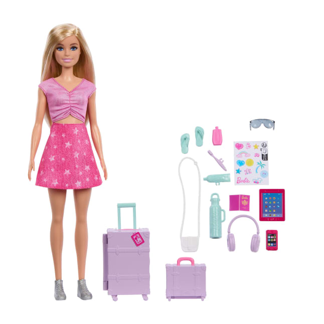 Barbie Familie En Vrienden Grenzeloos Avontuur 'Malibu' Modepop Met Meer Dan 10 Accessoires Met Reisthema - Image 1 of 6