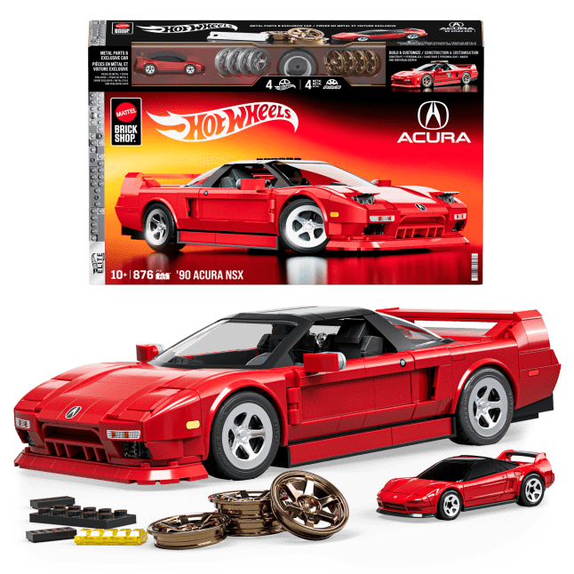 Mattel Brick Shop Hot Wheels '90 Acura Nsx, Bouwspeelgoed (876 Onderdelen), Voor Verzamelaars - Image 1 of 6