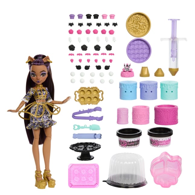 Monster High Scary Sweet Birthday Cake Kit With Clawdeen Wolf Doll And 20+ Decorating Accessories - Image 1 of 6