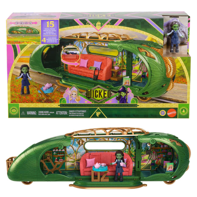 Universal Pictures’ Wicked Emerald City Train Small Doll Playset, 3 Play Spaces & 15 Total Pieces - Image 1 of 6