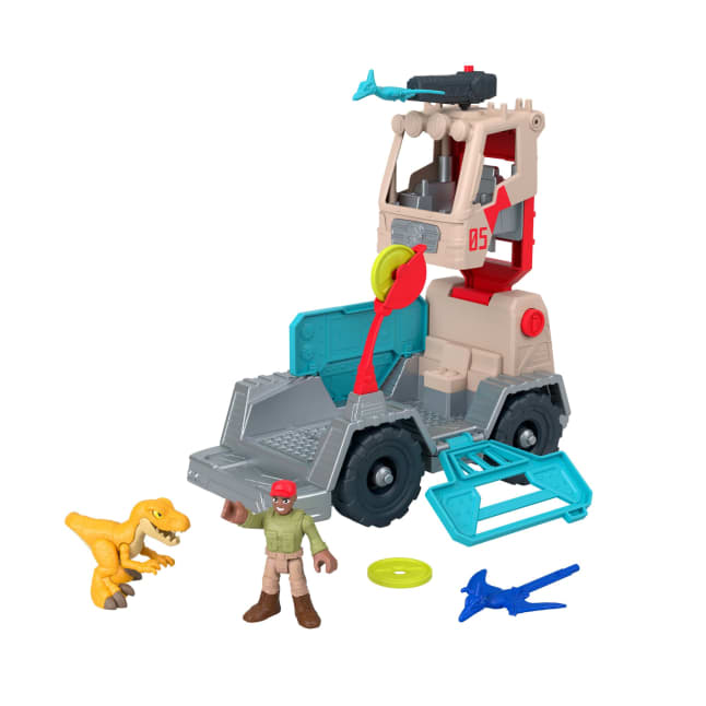 Conjunto De Juego Vehículo De Caza Transformable De Jurassic World De Imaginext Con Dinosaurio, Figura Y Proyectil - Image 1 of 6