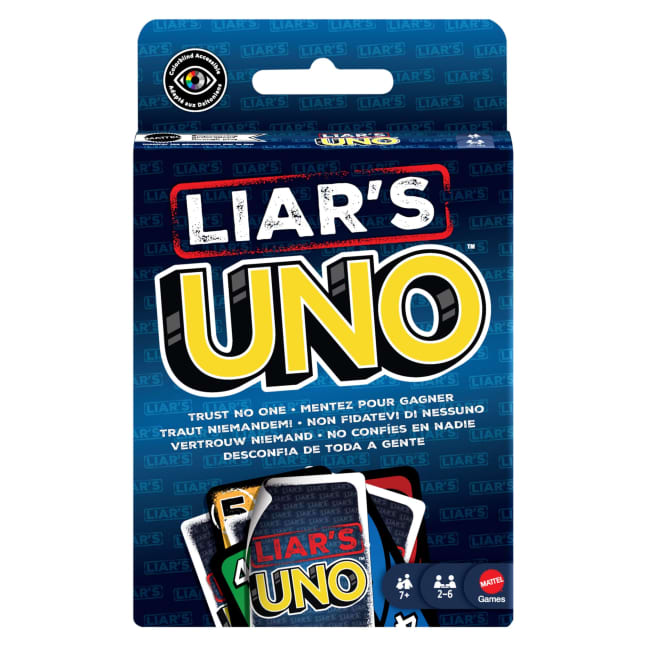 UNO Liar's Jeu De Cartes Pour Adultes, Enfants, Familles, Fêtes Et Soirées Jeux, Jeu D’Astuce Et De Bluff - Image 1 of 6