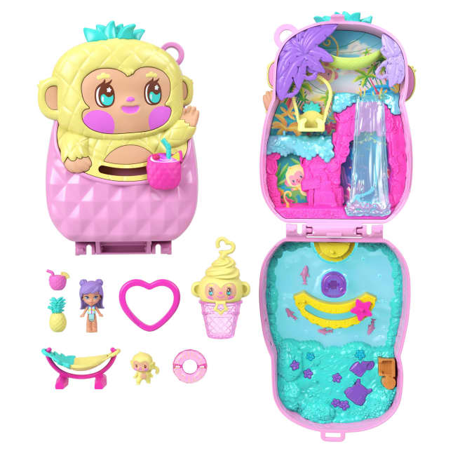 Polly Pocket-Coffret Ananas Et Ouistiti-Jouet De Voyage - Imagen 1 de 6