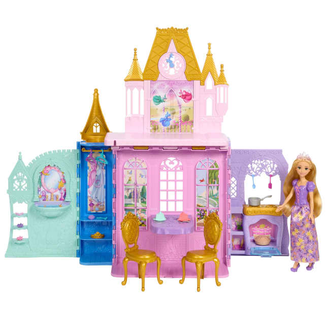 Disney Princess Rapunzel Doll And Close & Carry Castle Playset With 5 Play Areas & 20 Accessories - Image 1 of 6
