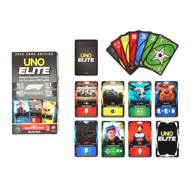 UNO Elite F1 Kartlar - Başlangıç Paketi Kart Oyunu, 4 Ek Kart Paketi Ve 2 Özel Kart - Image 1 of 6