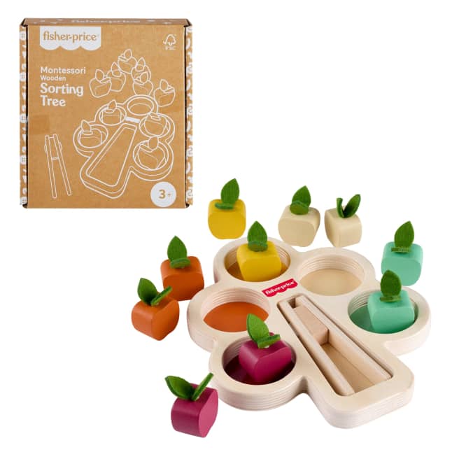 Fisher-Price Montessori Wooden Sorting Tree, Learning Toy & Play Tips For Toddlers, 12 Wood Pieces - Image 1 of 6