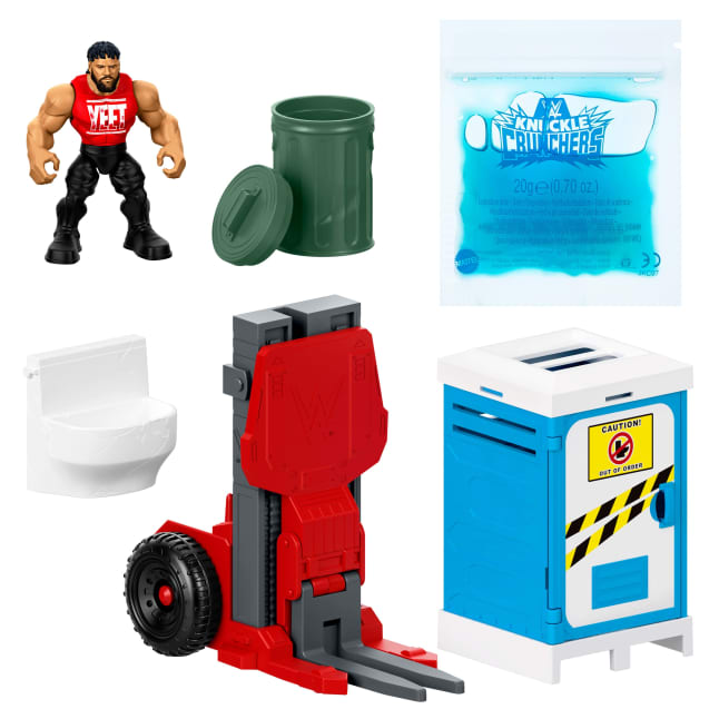 WWE Knuckle Crunchers Backstage Brawl Playset With 5 Accessories, 3.25-Inch Figure - Image 1 of 