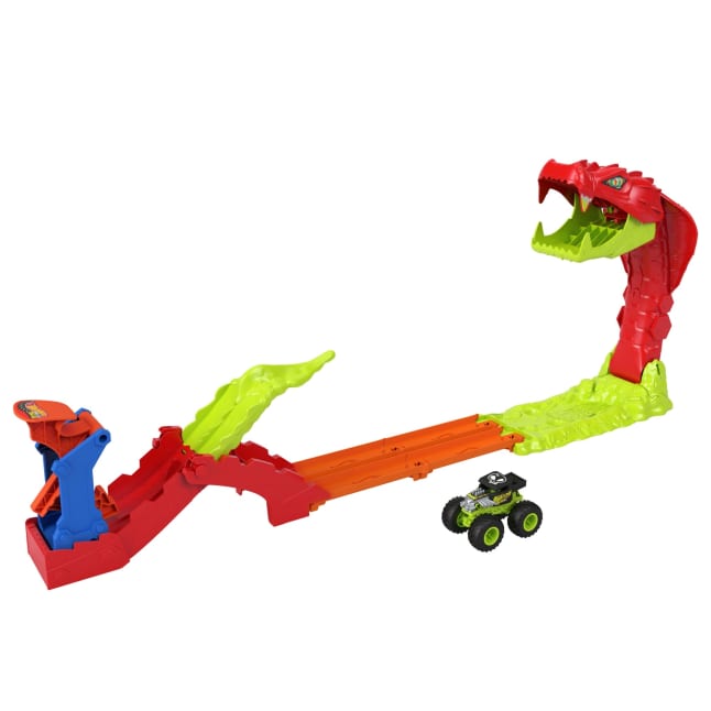 Conjunto De Juego Derriba A La Serpiente De Monster Trucks De Hot Wheels Con Vehículo De Juguete Bone Shaker A Escala 1:64 - Image 1 of 6