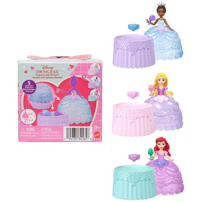 Disney Princess Valentine Cupcake Small Doll Reveal With 5 Surprises Including Heart Ring For Child (Dolls May Vary) - Image 1 of 6