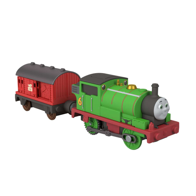 Thomas & Friends By Fisher-Price Motorized Train, Battery-Powered Toy Engine Percy & Mail Car - Image 1 of 6