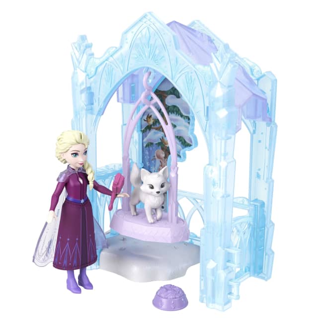 Disney Die Eiskönigin Storytime Stackers Kleine Elsa-Puppe Und Eisiger Tierunterschlupf Spielset Mit Fuchs- Und Vogelfigur - Bild 1 von 3