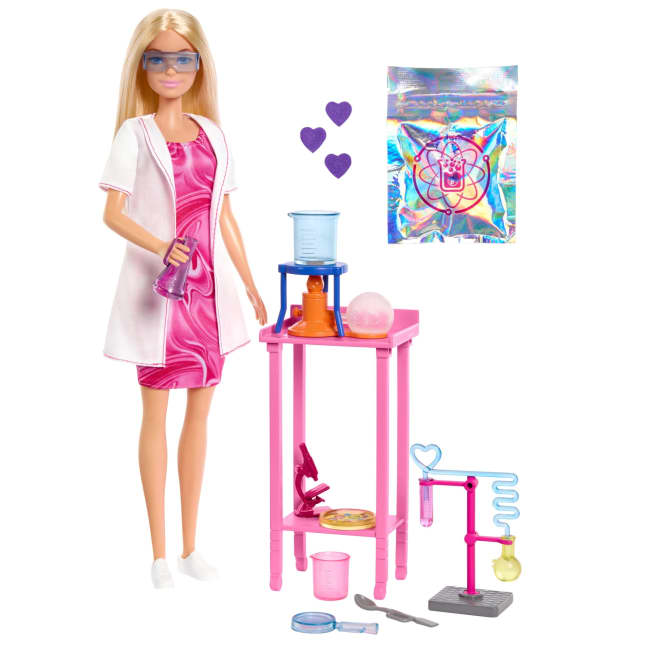 Barbie Scienziata Bambola Bionda E Accessori Come Tavolo Da Laboratorio E Accessori Cambia Colore - Image 1 of 6