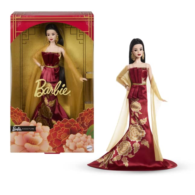 Barbie Signature Capodanno Lunare, Bambola Alla Moda, Abito Rosso Con Peonie Dorate, Regalo Da Collezione Per Le Festività - Bild 1 von 6