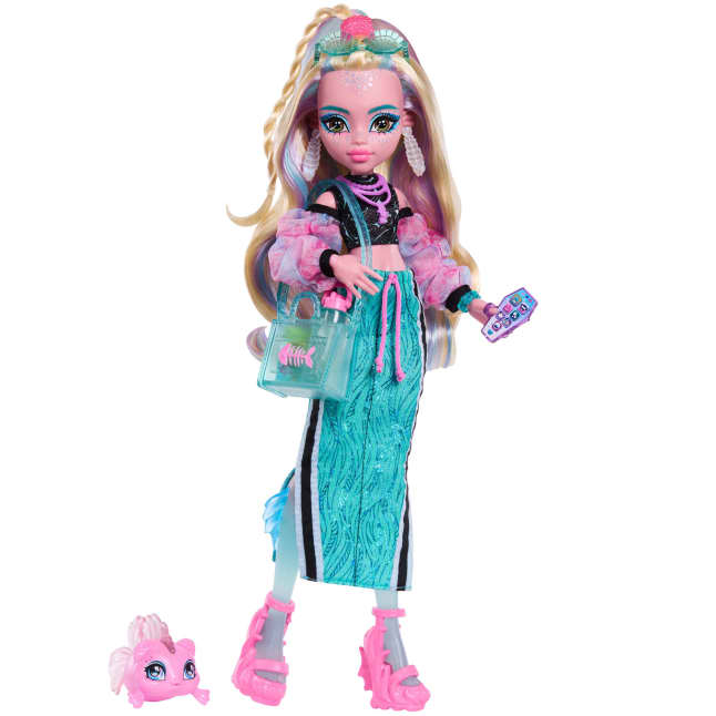 Monster High Lagoona Blue, Modepop in Lange Rok Met Dierenvriendje Neptuna En 7 Accessoires - Image 1 of 6