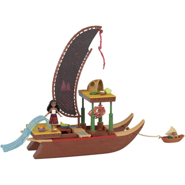 Disney Vaiana 2 Spielzeuge, Vaianas Abenteuerkanu-Spielset Mit 1 Kleinen Puppe, 1 Kanu Und 10 Zubehörteilen - Imagen 1 de 6