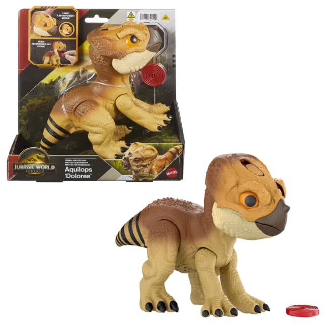 Jurassic World: Die Wiedergeburt Primal Protector Aquilops Dolores Interaktives Dinosaurierspielzeug, Mit Angriffsbewegungen Und Brüllgeräuschen - Image 1 of 6