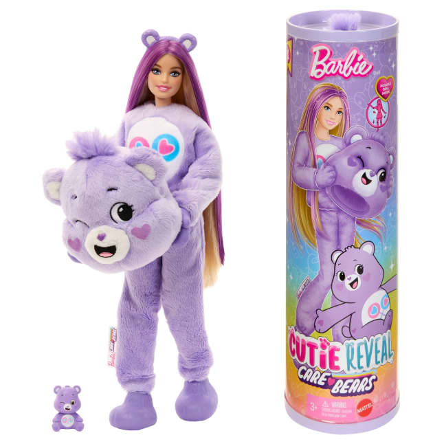 Bambola Barbie Cutie Reveal Serie Care Bears Con Accessori in Costume Di Peluche Share Bear, 10 Sorprese - Imagen 1 de 6