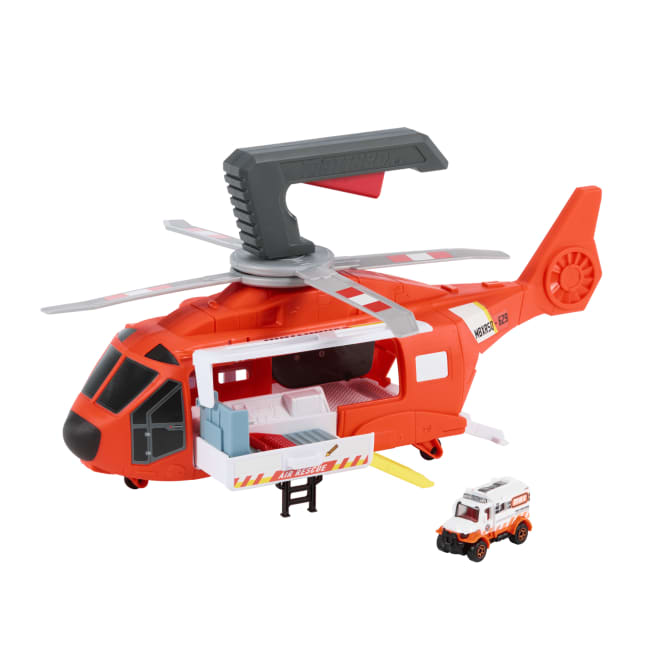 Matchbox Action Drivers Matchbox Rescue Helicopter,16-In Large-Scale Helicopter With 1:64 Scale Die-Cast Toy Ambulance - Image 1 of 6