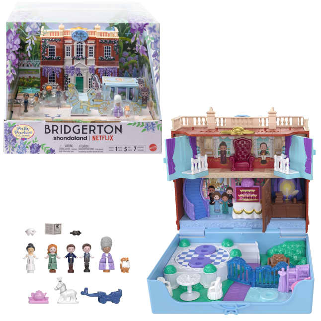 Σετ Παιχνιδιού Με Μίνι Κούκλες Polly Pocket, Συλλεκτικό Σετ Bridgerton Με 7 Αξεσουάρ, Εμβληματικά Σκηνικά. - Image 1 of 