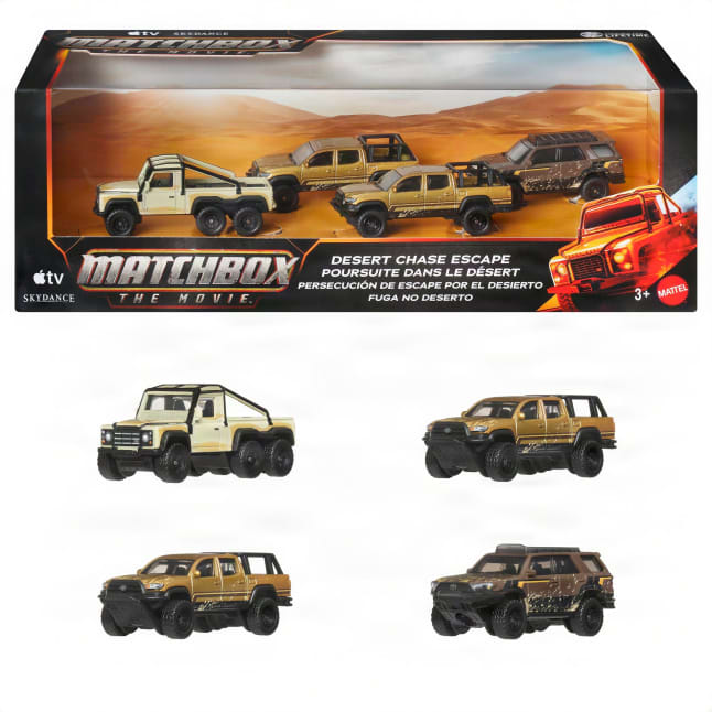 Matchbox Desert Chase Escape 4Er-Set Im Maßstab 1:64 Die-Cast Fahrzeuge Aus Dem Film, Sammelfigur-Set - Bild 1 von 