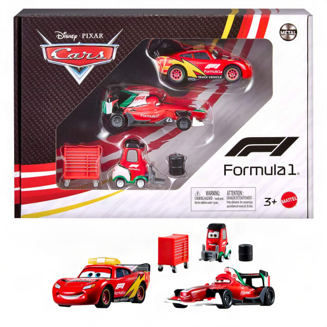 Mattel Disney E Pixar Cars X Formula 1: Saetta Mcqueen, Francesco Bernoulli E Alex Machino, Oltre Ad Accessori Come La Pila Di Pneumatici E Il Carrello Degli Attrezzi - Bild 1 von 