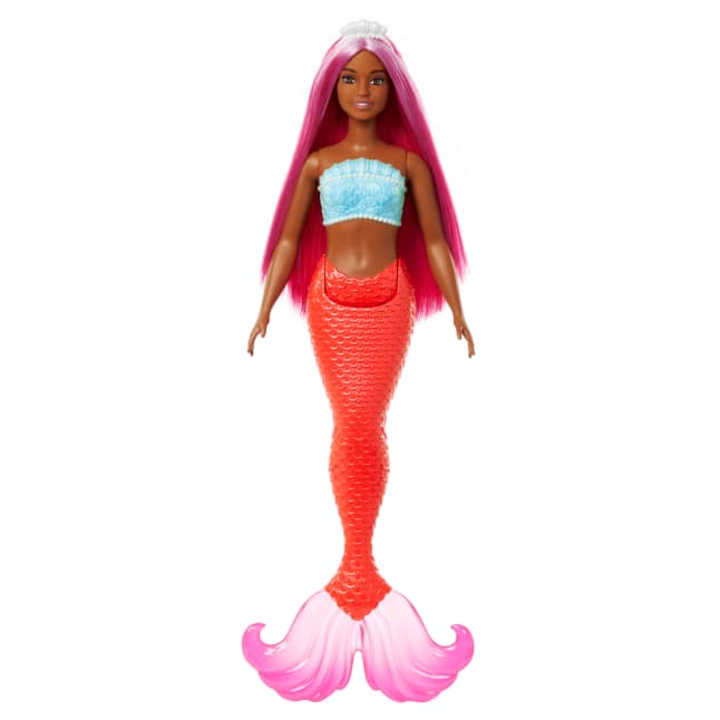 Barbie Sirena Con Capelli Magenta, Coda Rossa Tropicale E Cerchietto - Image 1 of 6