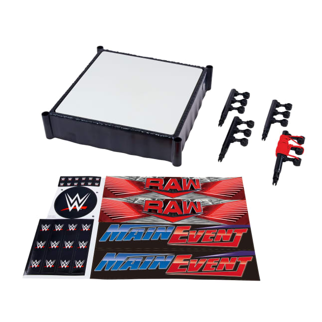WWE Superstar Ring Con Etichette Per Main Event E Raw, Tappeto Del Ring Molleggiato E Corde Del Ring Elastiche Pro Tension - Bild 1 von 4