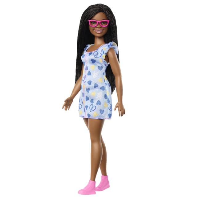 Barbie Fashionistas Doll #229, Barbie Doll With Down Syndrome Wearing Heart-Print Dress - Image 1 of 6