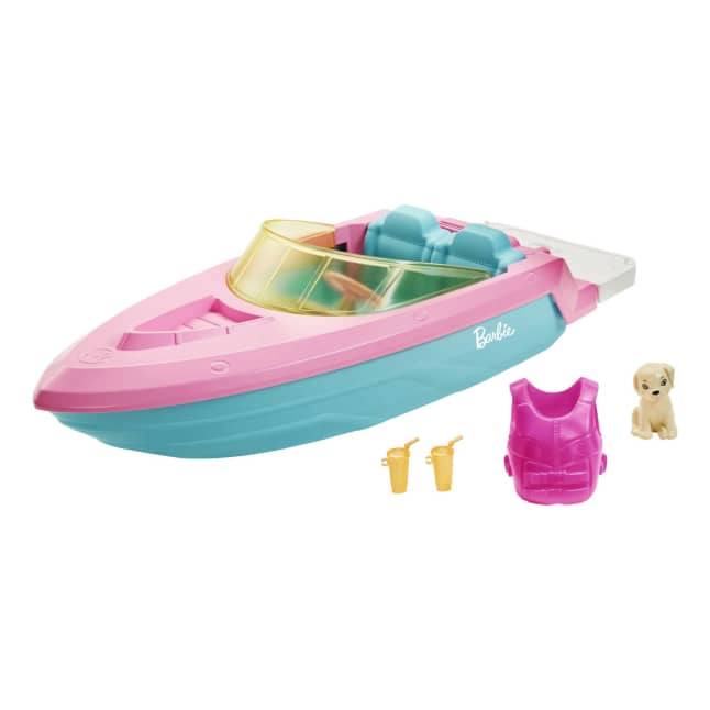 Barbie Barco Para Muñeca Con Chalecos Salvavidas, Perrito De Juguete Y Accesorios, Para Niñas Y Niños +3 Años (Mattel Grg29) - Imagen 1 de 6