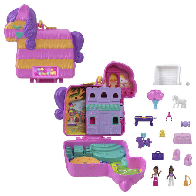 Polly Pocket Cofanetto Festa Con Piñata, Playset Con 2 Bambole E Accessori, Mini Giocattoli - Image 1 of 8