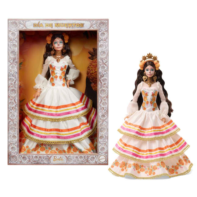 Barbie Signature Día De Muertos 2025 Collectible Doll in Ruffled Cream Gown - Image 1 of 6