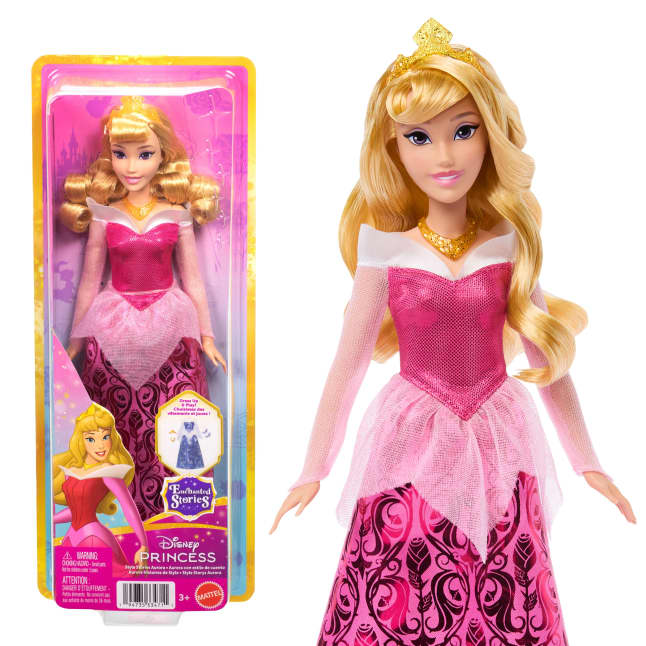 Disney Princess Enchanted Stories Aurora Fashion Doll With Sparkling Dress & Accessories, Posable - Image 1 of 6