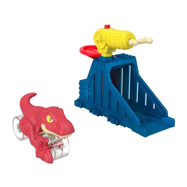 Imaginext Jurassic World Launcher Set With Chomping Toy Raptor & 2 Accessories - Imagen 1 de 6