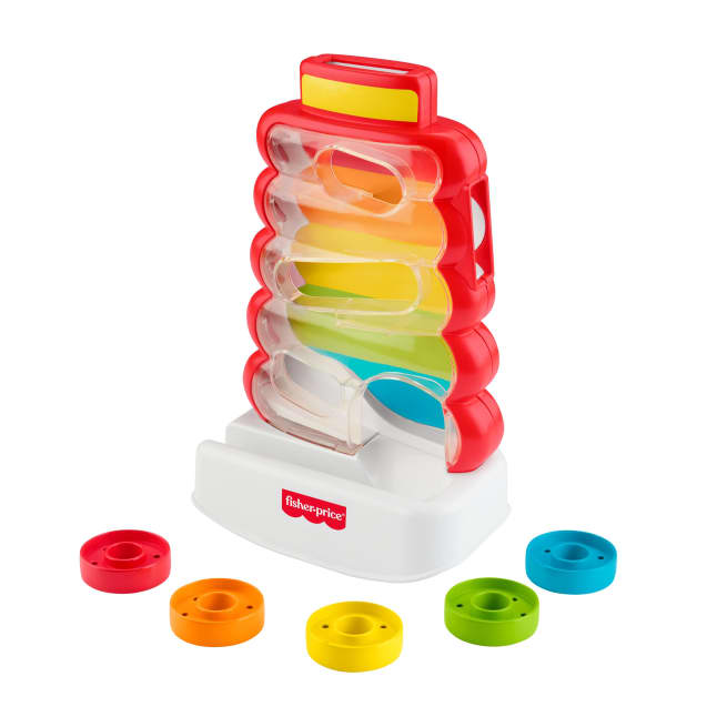 Fisher-Price Drop Through Rock-A-Stack Baby & Toddler Developmental Activity Toy, 5 Coins - Image 1 of 6
