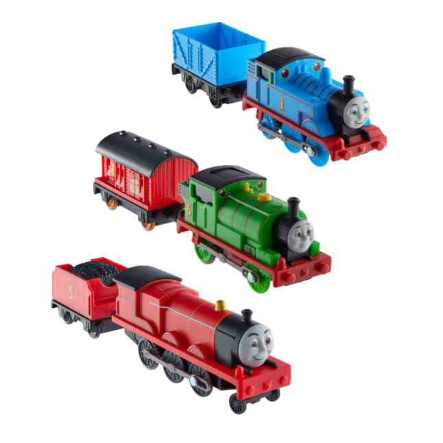Thomas & Friends By Fisher-Price Motorized Engine Multipack, Battery-Powered Thomas, Percy & James - Image 1 of 6