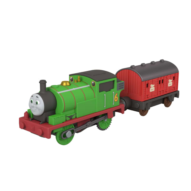 Thomas & Friends By Fisher-Price Motorized Train, Battery-Powered Toy Engine Percy & Mail Car - Imagen 1 de 6