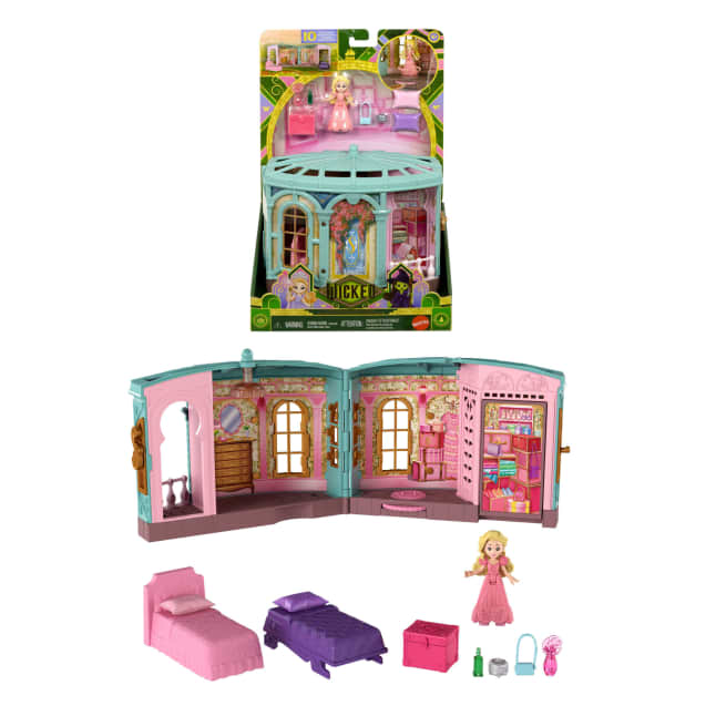 Universal Pictures’ Wicked So Popular Dorm Small Doll Playset With 3 Play Spaces & 10 Total Pieces - Imagem 1 de 6