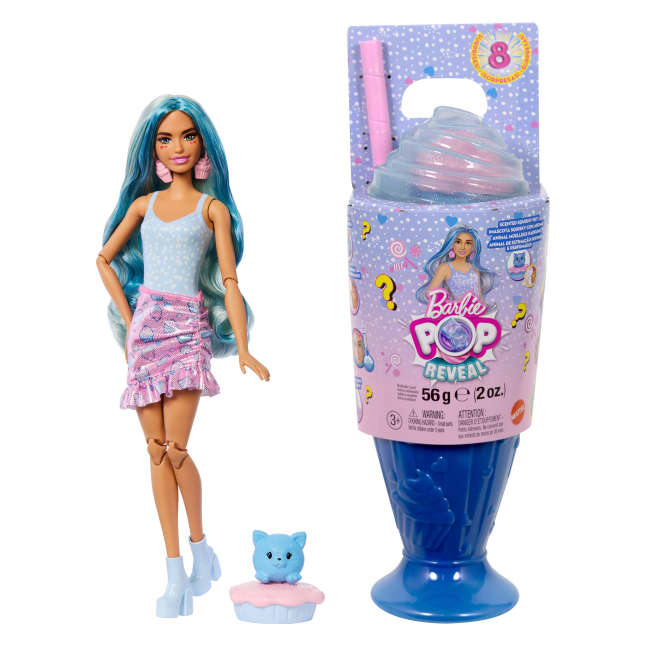 Barbie Pop Reveal Boneca Milk-shakes Copo Azul - Image 1 of 5