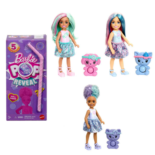 Barbie Chelsea Pop Reveal Treat Series Doll With 5 Surprises Including Scent & Pet - Imagen 1 de 5