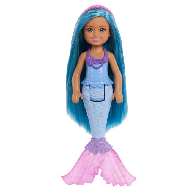 Barbie Chelsea Mermaid Small Doll With Blue Hair & Removable Hair Accessory, 6-Inch Toy - Image 1 of 6