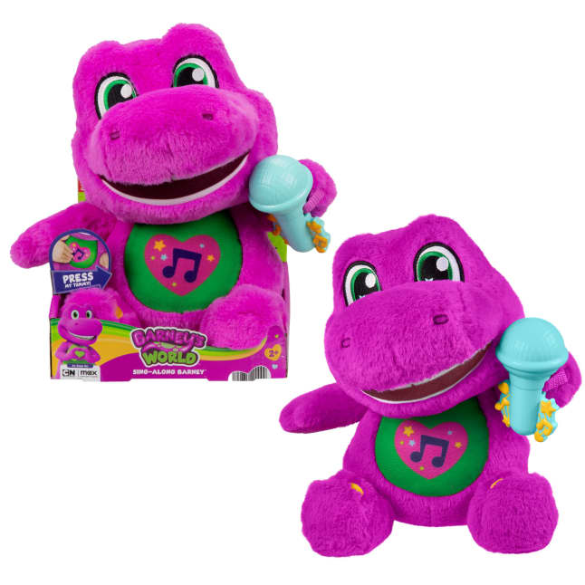 Fisher-Price Barney's World Sing Along Barney Plush, 10.5-inch Figure, Songs, Sounds & Soft Texture - Image 1 of 6